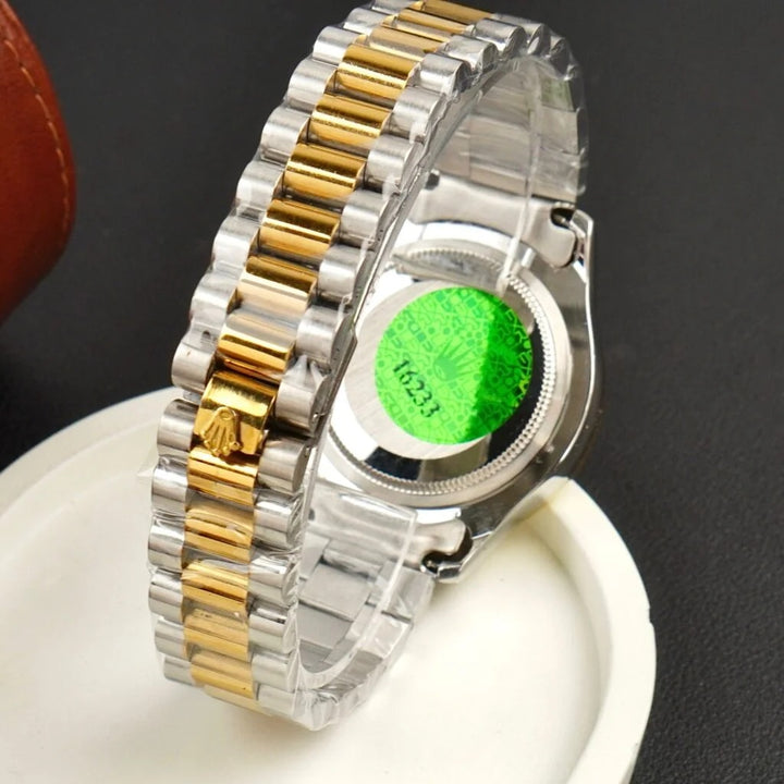 Rolex Dual Tone Bracelet With Gold Dial